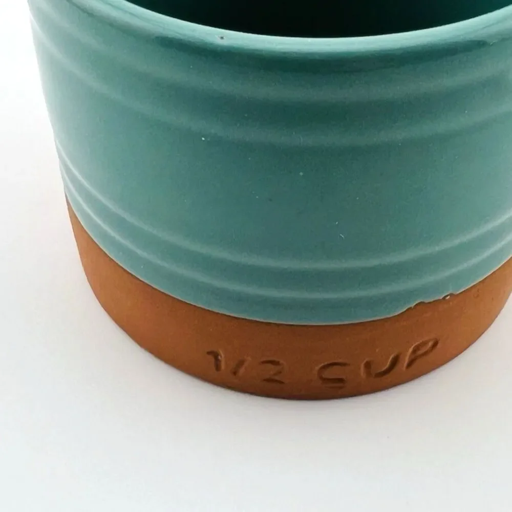 Dip by Now Designs Glazed Terracotta Decorative Measuring  Set 1, 1/2 & 1/4 Cup